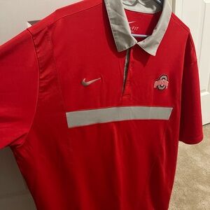 Nike Red and Gray Men's Polo Shirt